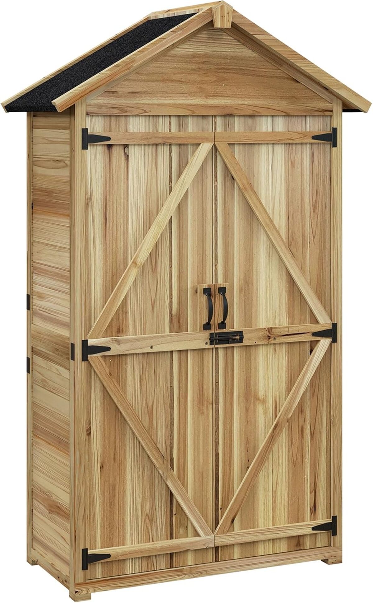 Abri De Jardin En Bois Outsunny - 75x40x90 Cm | 3 Étages + 2 Portes | Toit Galvanisé Étanche