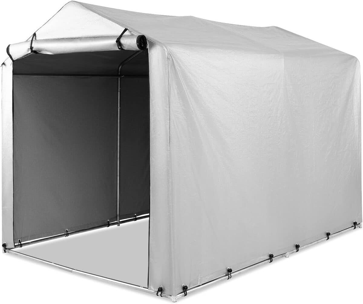 Test de l'abri extérieur Gymax pour motos et outils