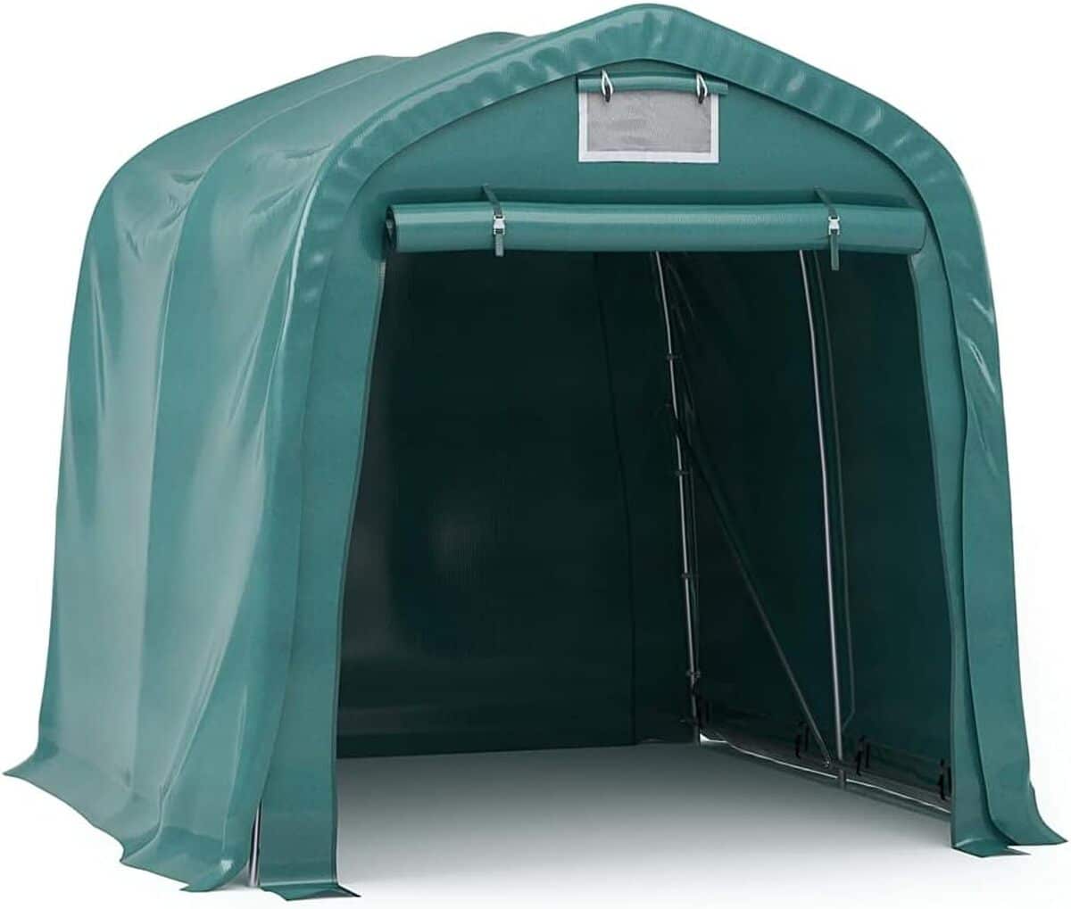 Test : vieXL tente de garage PVC résistante 1, 6x2, 4 m vert