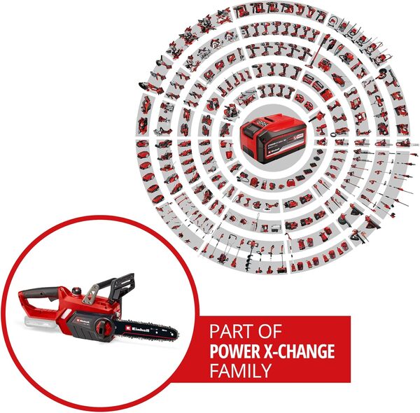 Einhell Tronçonneuse sans fil GE-LC 18/25 Li Solo - Power X-Change (18 V, Longueur du guide 25 cm, Longueur de coupe 23 cm) Livré sans Batterie ni Chargeur