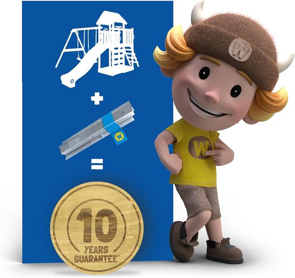 WICKEY Balançoire pour Enfants Portique de balançoire Smart Cliff - Balançoire, portique de balançoire, balançoire Double, balançoire en Bois avec annexe à Grimper pour Les Enfants dans Le Jardin