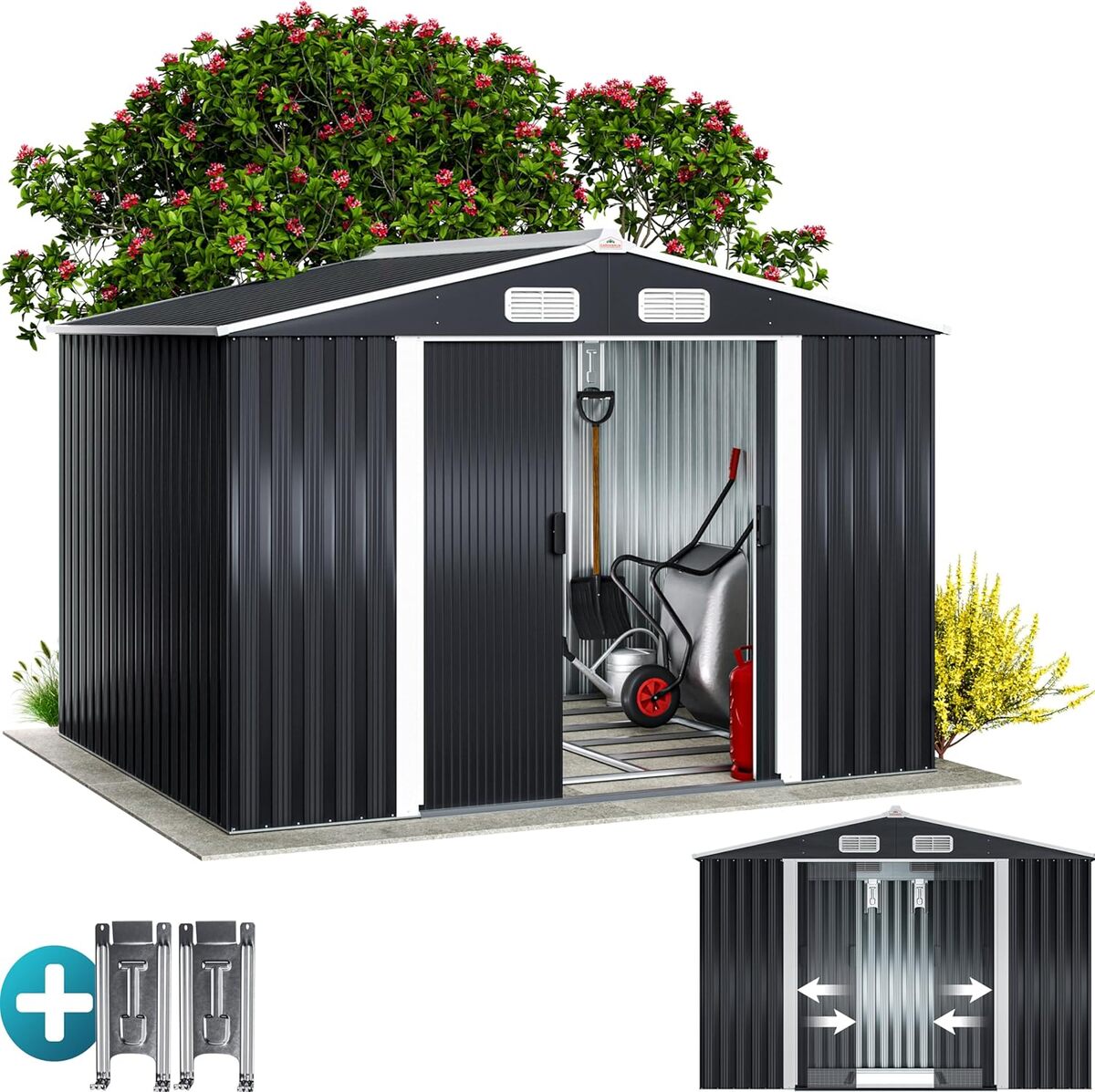 Test : abri de jardin métal GARDEBRUK® XXL 5m² anthracite