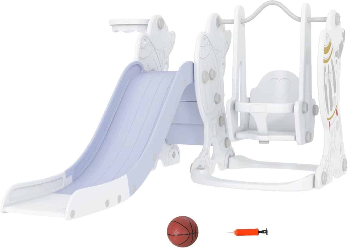 Test du portique enfant AIYAPLAY 3 en 1 : toboggan, balançoire et basket-ball