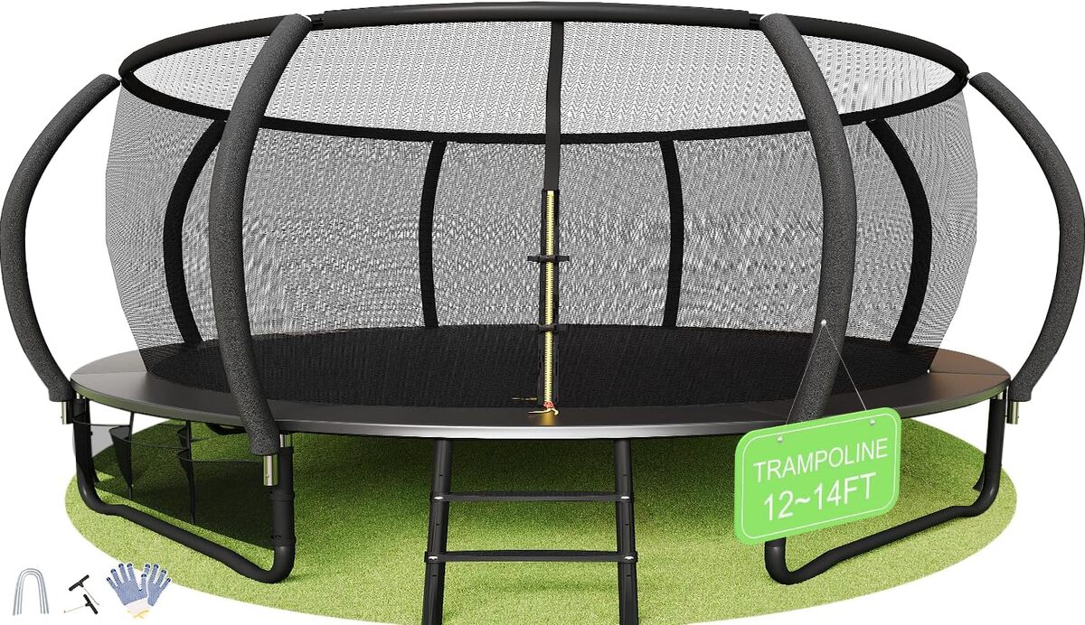 Test : trampoline d'extérieur Flamaker pour enfants, diamètre 366/427 cm