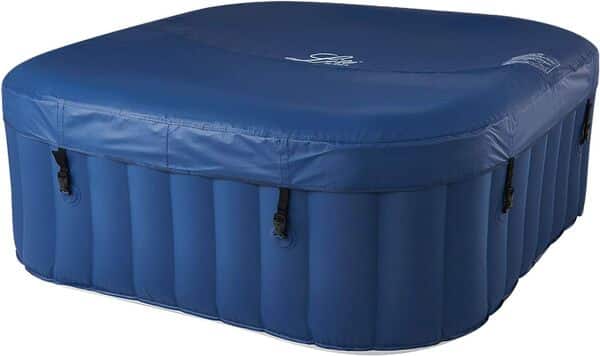 Happy Garden MSPA - Spa Gonflable carrĂ© 185cm Lite - 6 Places. Spa Bien-Ăªtre intĂ©rieur et extĂ©rieur Chauffant avec Jets massant