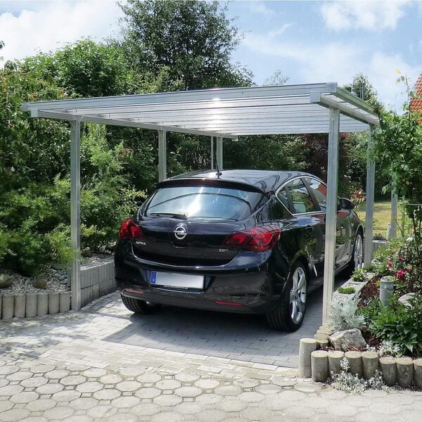 Beckmann Carport 311 x 496 x 218 cm Aluminium Naturel