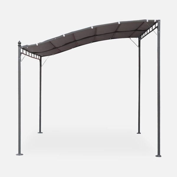 Alice's Garden - Pergola adossée 3x2.5m - Brestum - Toile Grise - Pergola Murale