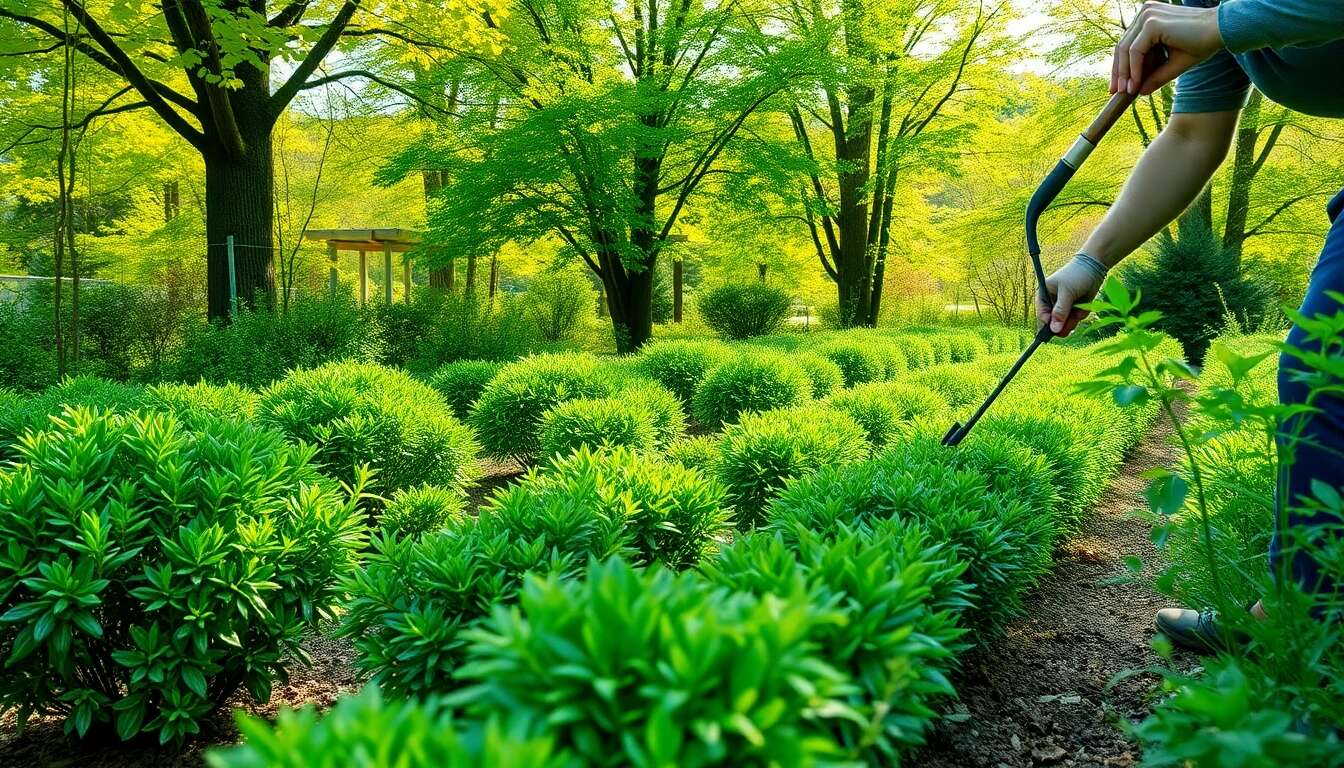éliminer les mauvaises herbes autour des jeunes plants