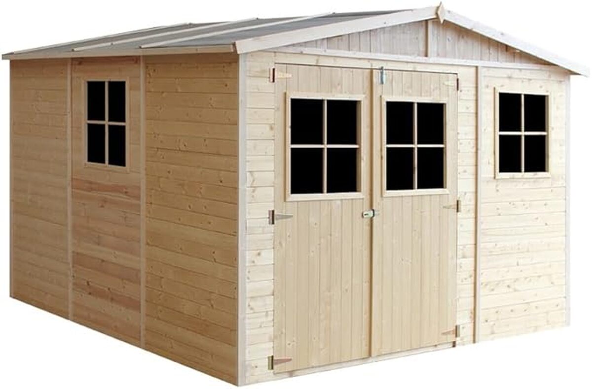 Test de l'abri de jardin Timbela M335 : stockage pratique et naturel