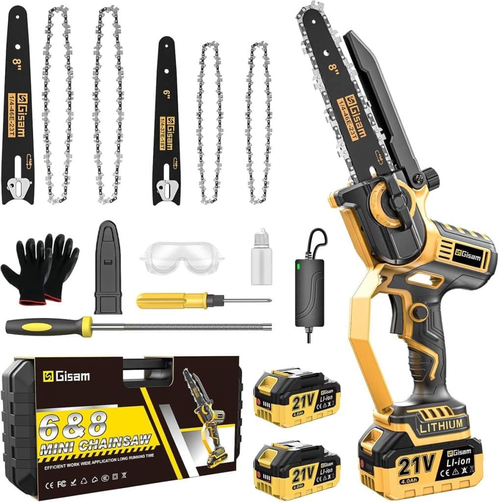 Test mini tronçonneuse à batterie 900W Darley : puissance et précision au jardin