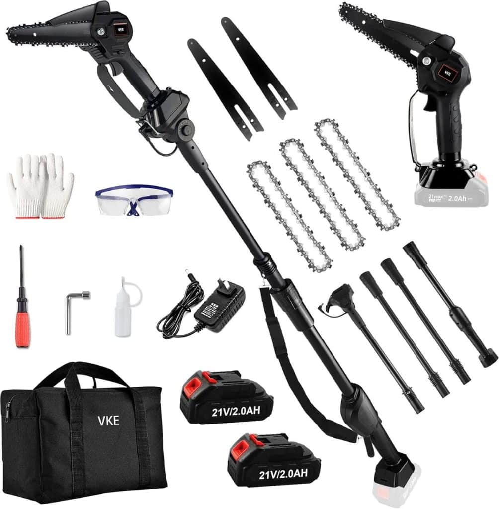 Test : tronçonneuse à batterie télescopique Hochentaster VKE 6 pouces