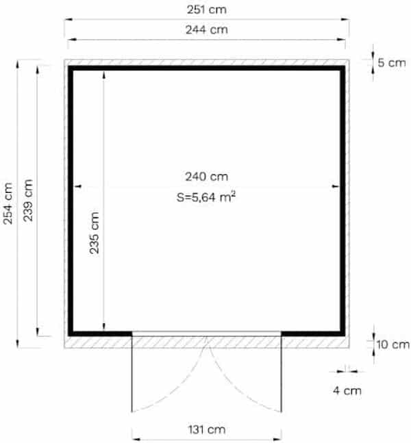 Cabane à Outils Alster en Bois de la Marque Alpholzcarré, Construction en Panneaux préfabriqués, Toit monopente, épaisseur de la paroi 19 mm