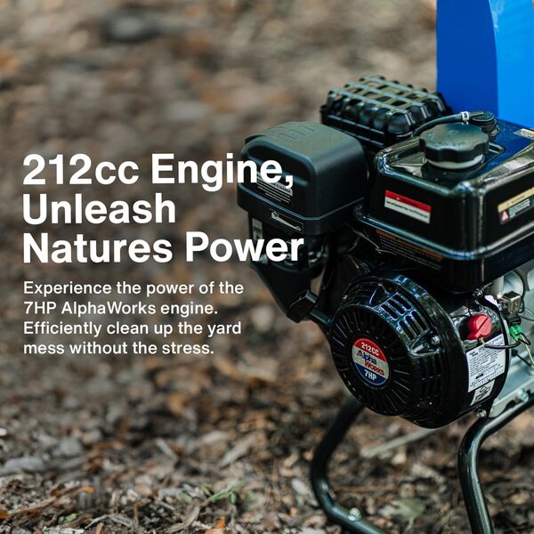 Landworks Mini Broyeur de Bois Super Heavy Duty 7 HP 212cc Alimenté au Gaz 3 Pouces Capacité Maximale de Diamètre de Bois EPA/CARB