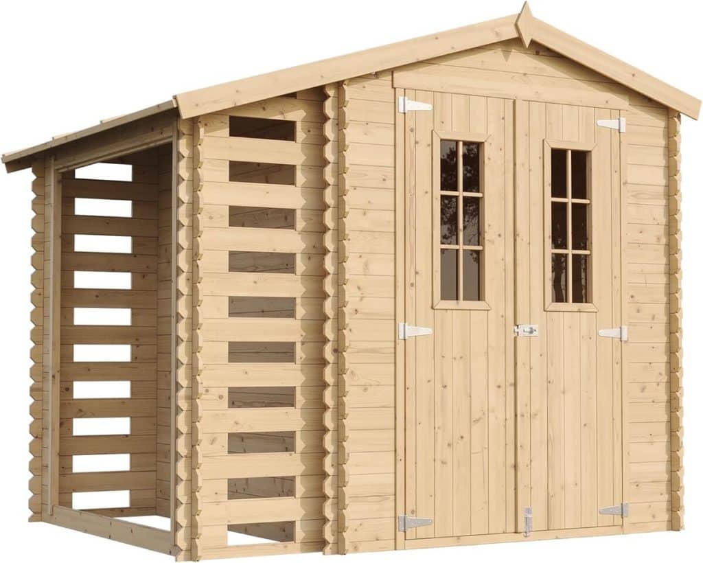 Test de l'abri de jardin et range bûches Timbela M386C