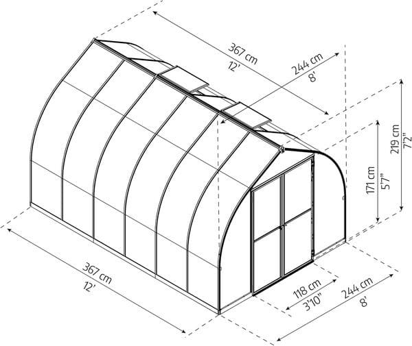 CANOPIA by Palram - Serre de Jardin en Aluminium/Polycarbonate, Argent, 8.86m²