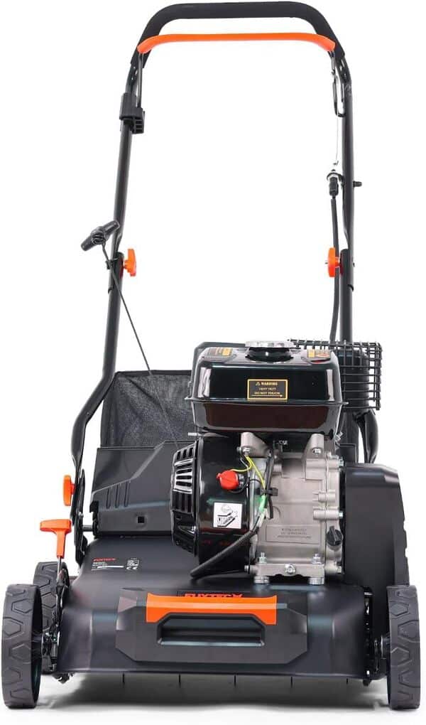 FUXTEC - Scarificateur Thermique 2en1 FX-BV240ECO 29,5 kg Moteur 4 temps 4,1kW rouleau 18 lames Poignée de transport et bac de ramassage de 40L