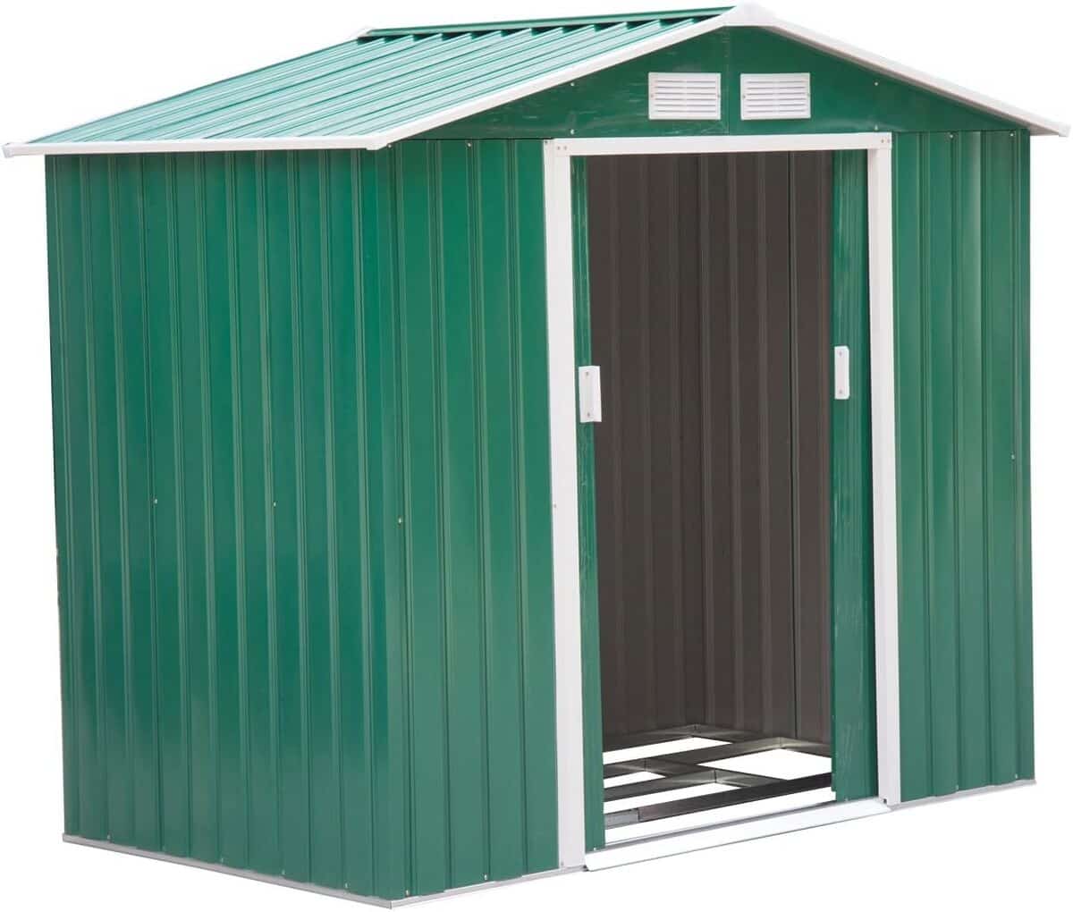 Test : abri de jardin Outsunny en tôle d'acier vert