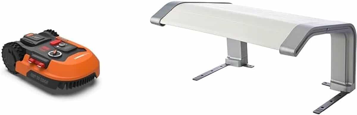 Test du robot tondeuse Worx Landroid WR167E pour 700m² avec garage blanc