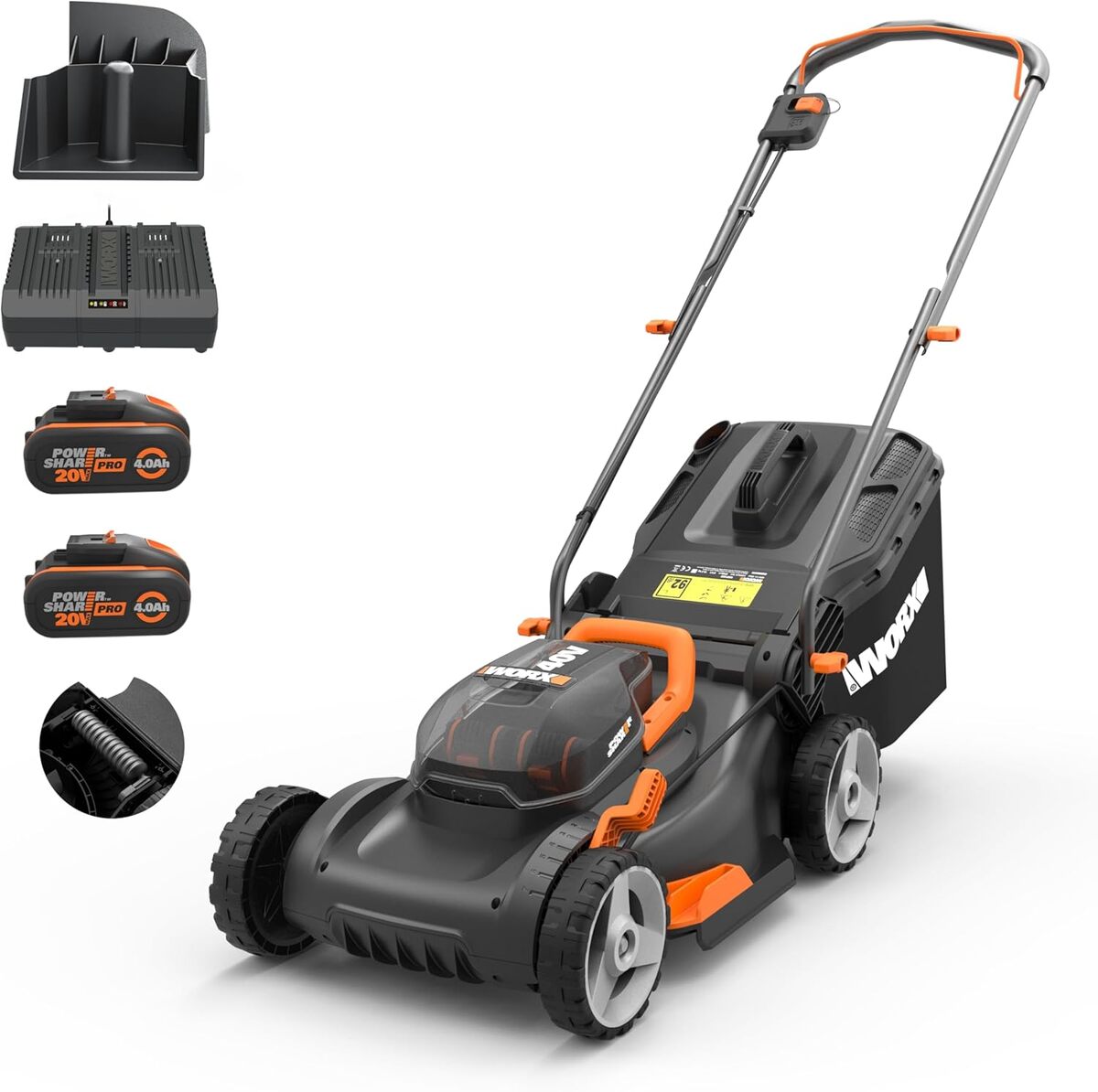 Test Worx WG734E : tondeuse sans fil 40 V pour jardins jusqu'à 500m²