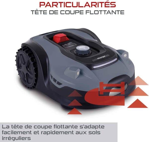 Practixx Robot Tondeuse PX-RRM-2000Wi – Jardins Jusqu’à 2000 m² – Largeur de Coupe 22 cm – Hauteur de Coupe 2 à 6 cm – Bluetooth ou WiFi – Compatible Alexa et Google Home
