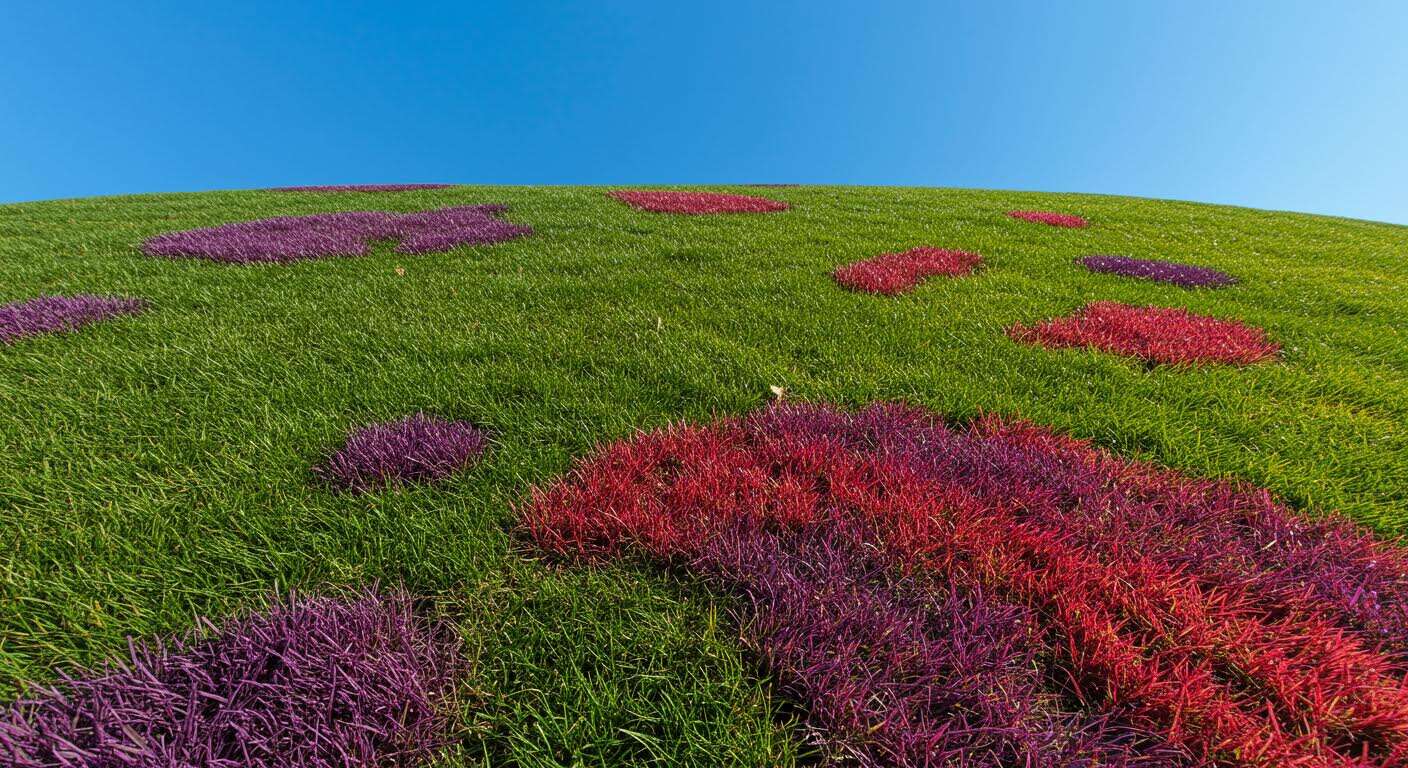 L'herbe de votre pelouse devient rouge/violette par endroit ? Voici ce que ça signifie