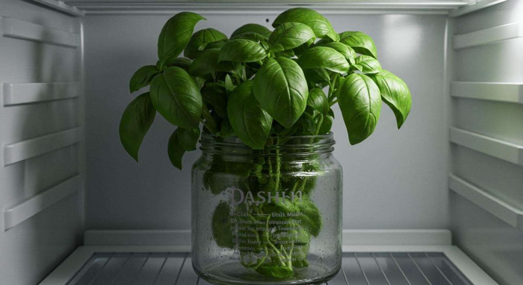 Le secret pour conserver le basilic frais pendant 1 mois au frigo avec un simple bocal