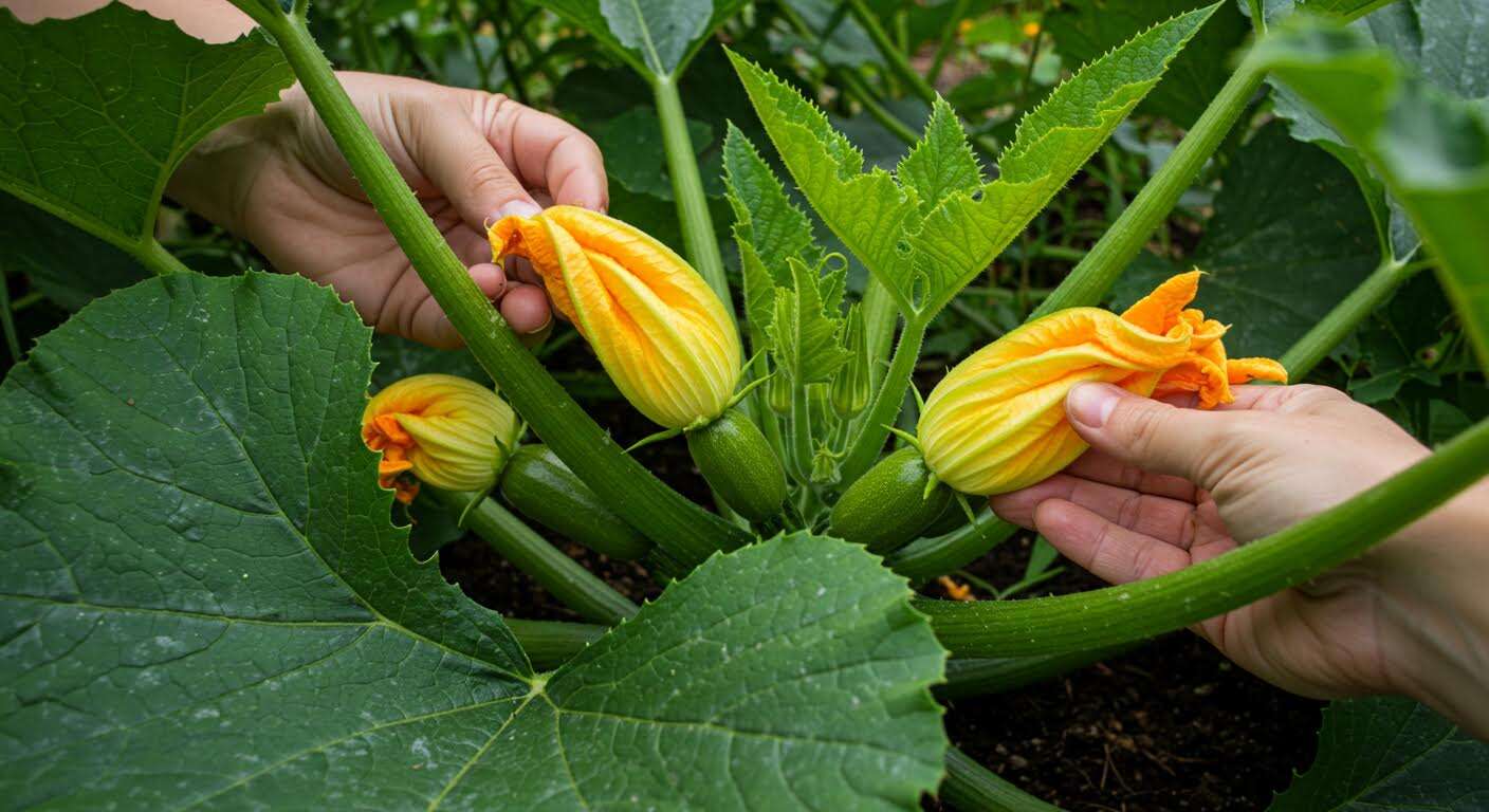 Les fleurs de vos courgettes tombent avant de faire un fruit ? Voici la pollinisation manuelle expliquée