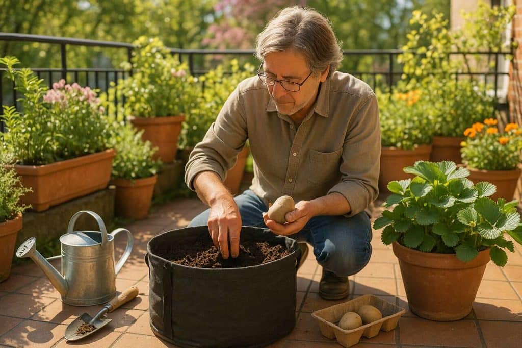 Comment cultiver des pommes de terre dans un simple sac sur votre terrasse