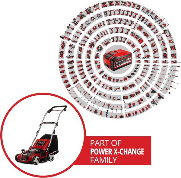 Einhell Scarificateur-aƩrateur sans fil GE-SA 36/35 Li-Solo Power X-Change (36 V, moteur sans charbon, rouleau de scarification 35 cm) LivrƩ sans batterie ni chargeur