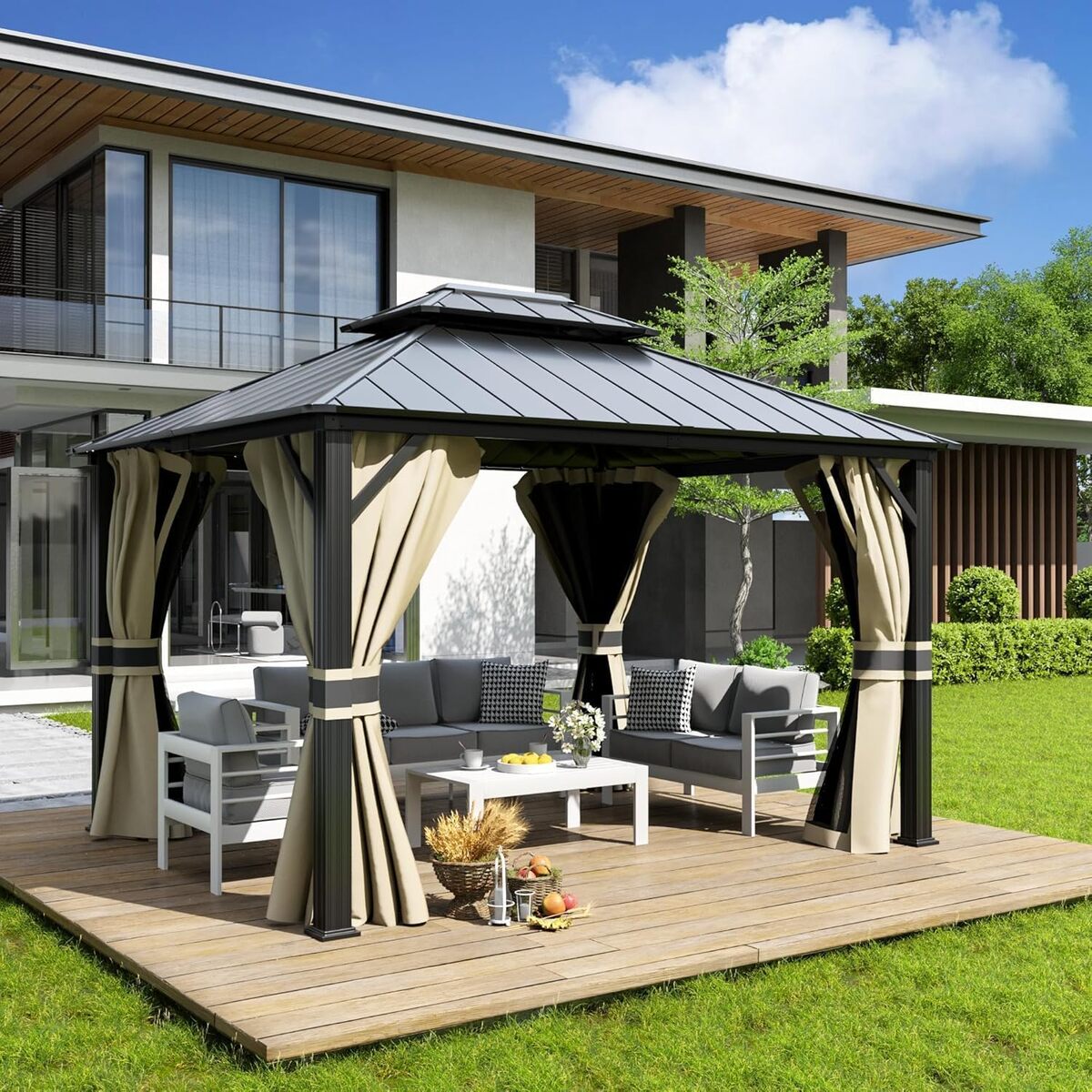 Test : tonnelle UDPATIO 3x3.65 m, élégance et robustesse pour votre jardin