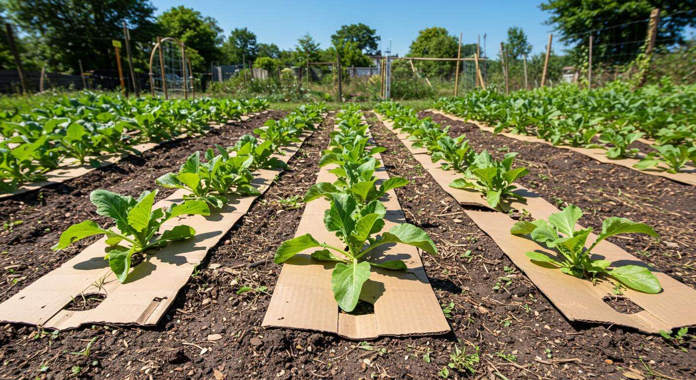 Le paillage d'urgence avec du carton : la solution zéro euro pour sauver votre potager de la sécheresse de juillet