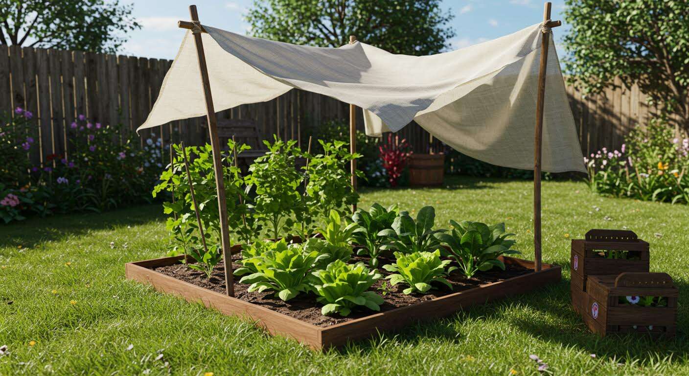 Comment créer de l'ombre pour vos légumes les plus fragiles avec trois fois rien