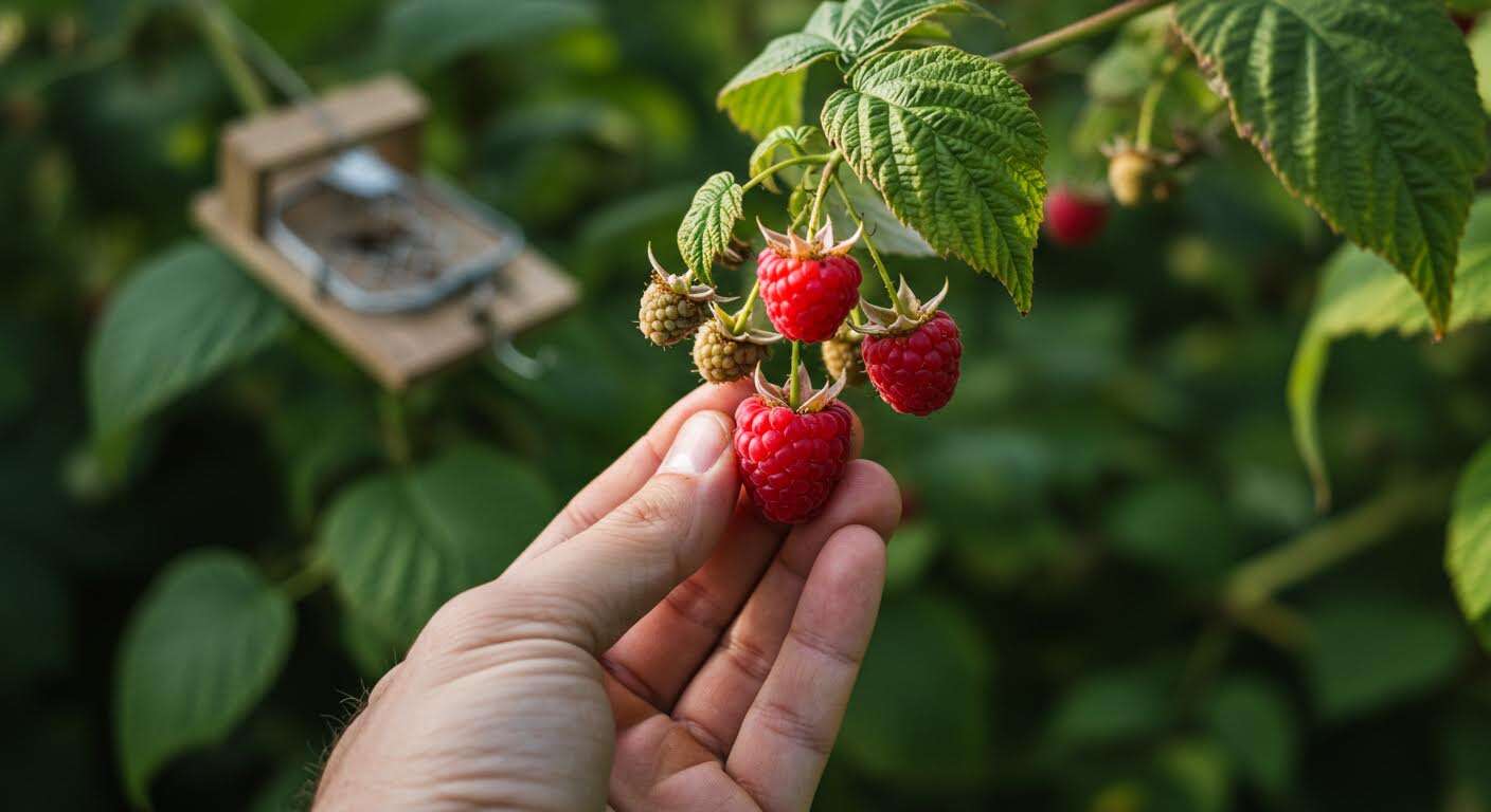 Adieu les vers dans les framboises : le piège ultra-simple à installer maintenant