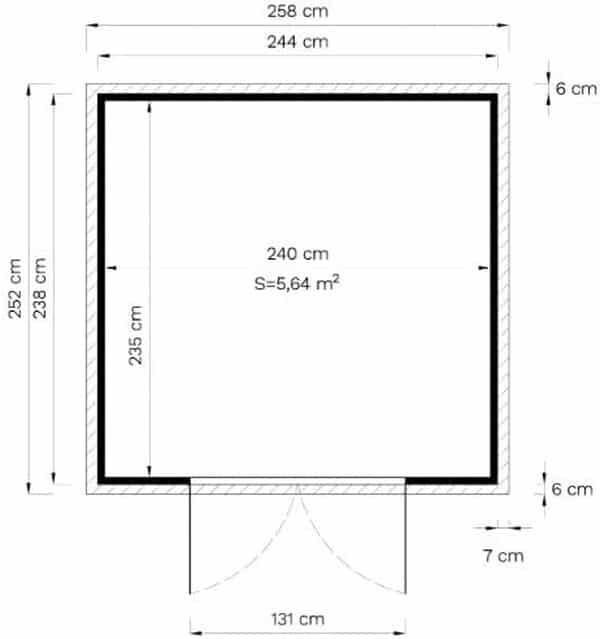 Cabane à Outils Osterbek en Bois de la Marque Alpholzcarré, Construction en Panneaux préfabriqués, Toit en bâtière, épaisseur de la paroi 19 mm