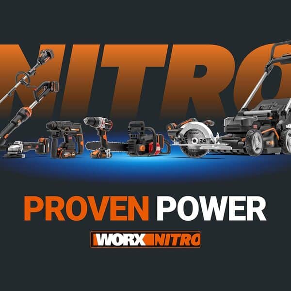 WORX NITRO Mini Tronçonneuse sans Fil 20V, Moteur Brushless, PowerShare，Barre de 5 Pouces, Perche d'Extension 125cm, Réglage de Tension sans Outil, Batterie et Chargeur Inclus，WG325E.1