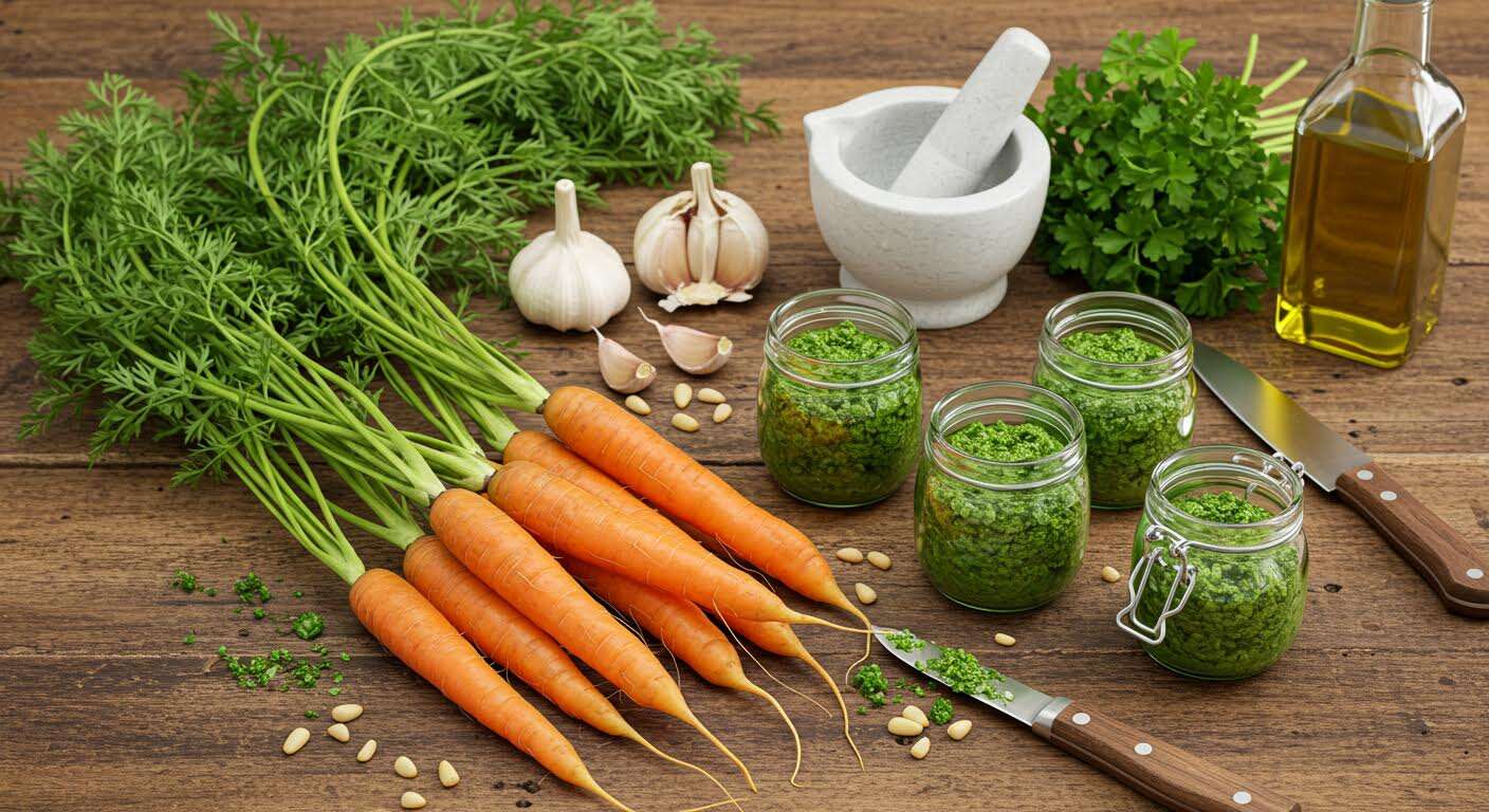 Ne jetez plus vos fanes de carottes : l'astuce pour les transformer en un pesto délicieux et gratuit