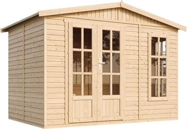 TIMBELA M334FB Abri de Jardin en Bois 6 m² avec Sol, L332xP222xH232 cm – Chalet de Loisirs, Maison d'Été