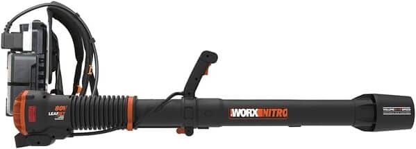 WORX NITRO WG572E Souffleur à feuilles 80 V (4 x 20 V/4000 mAh) avec sac à dos sans fil et unité d'alimentation BASECAMP