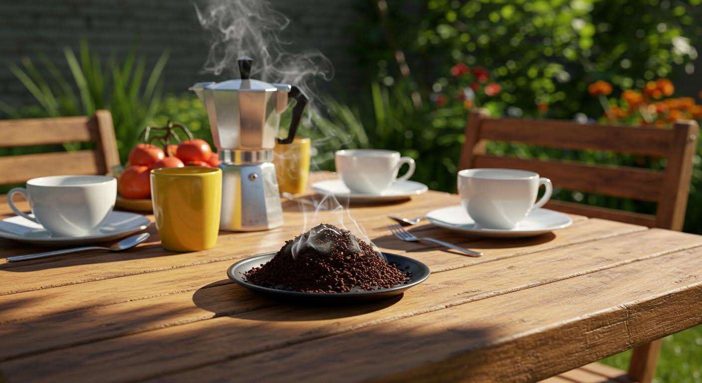 Adieu les guêpes qui tournent autour de la table : l'astuce du marc de café brûlé qui les fait fuir