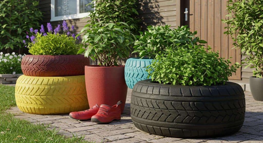 Avec de vieux pneus, j'ai créé des jardinières design et incassables