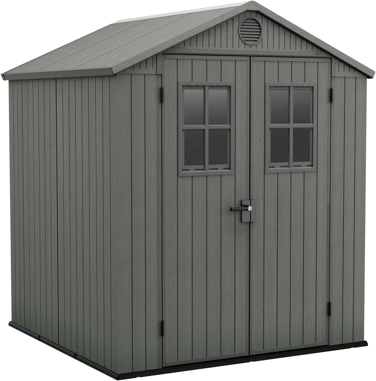 Test abri de jardin Keter Darwin 6x6 cm effet bois vert sauge