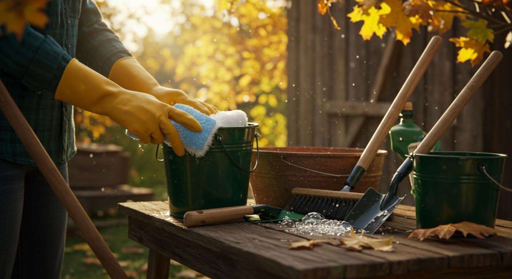 Le geste simple pour nettoyer et désinfecter vos outils de jardin avant de les ranger pour l'hiver.