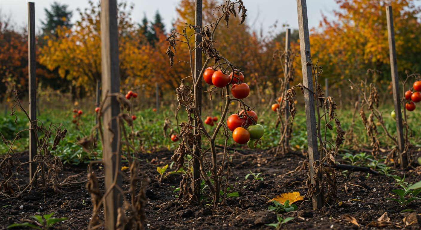 Ceux qui laissent leurs tuteurs de tomates en terre après la récolte préparent une catastrophe pour l'an prochain.