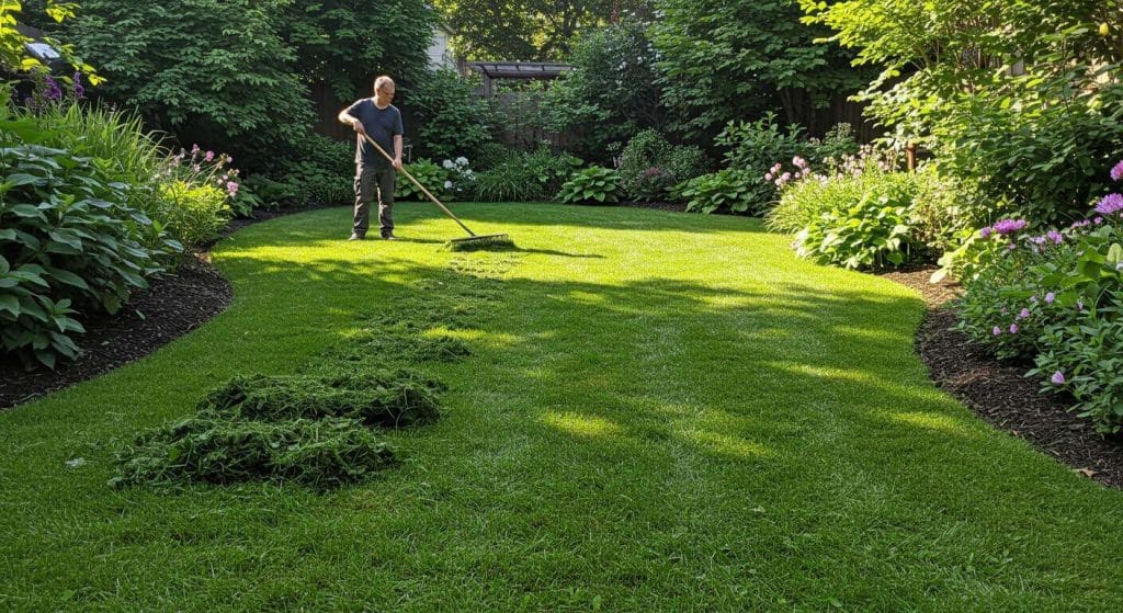 Le secret des jardiniers pour "scarifier" une pelouse abîmée par l'été sans aucun appareil.
