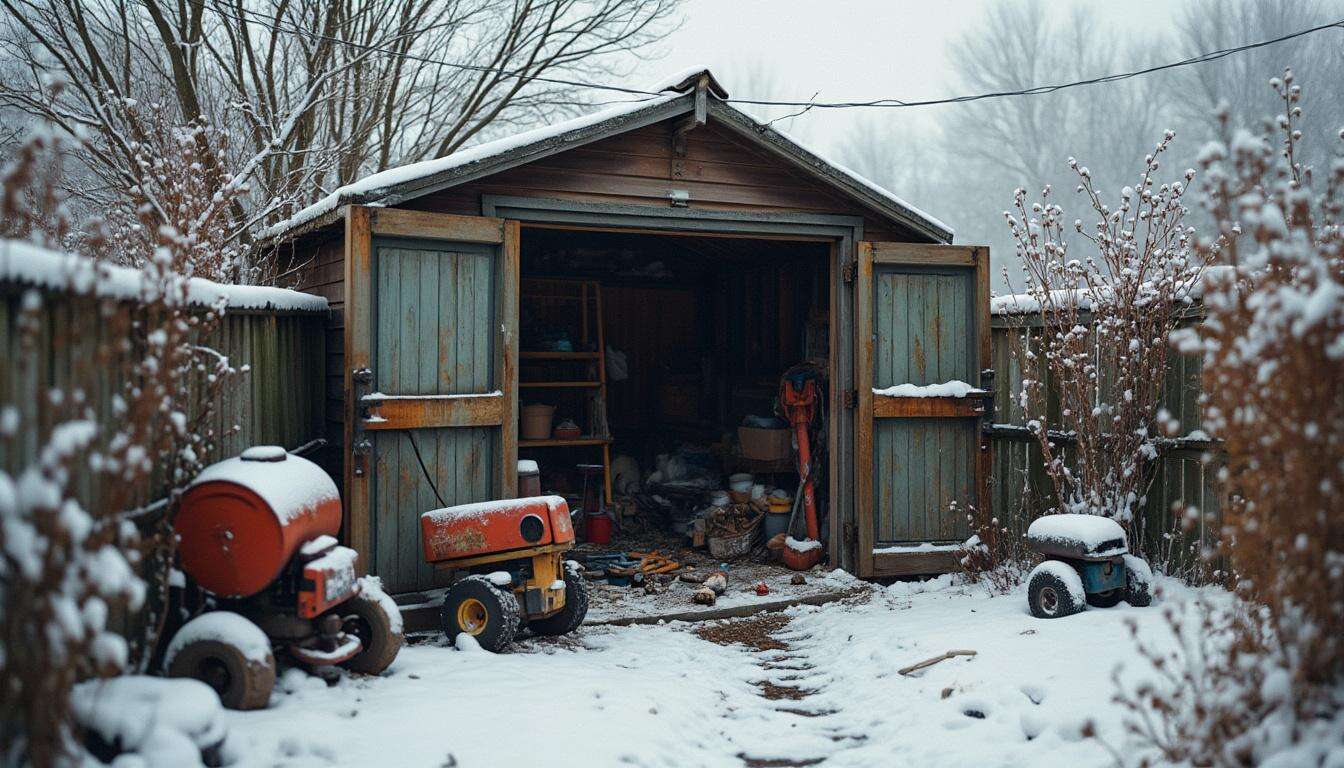 Ceux qui laissent leurs robots et accessoires dans l’abri de jardin l’hiver vont avoir une mauvaise surprise.