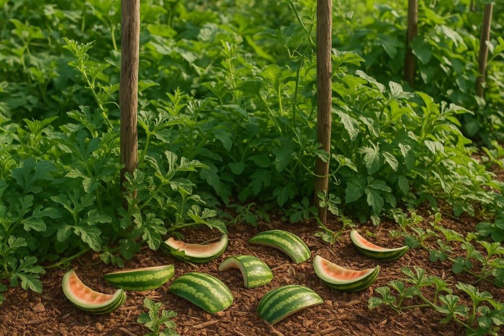 Ne jetez plus vos écorces de pastèque : boostez le sol de votre potager en fin d’été grâce à ce paillage naturel et simple