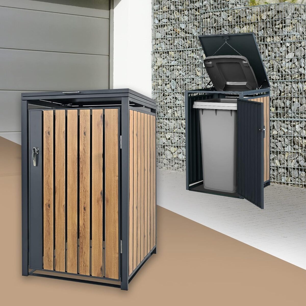 Test : cache-poubelles ML-Design pour 3 bacs, 240L