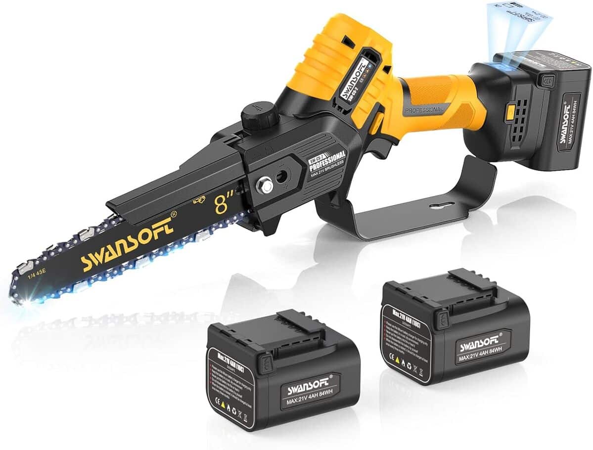 Test de la mini tronçonneuse à batterie professionnelle 600 W 21V