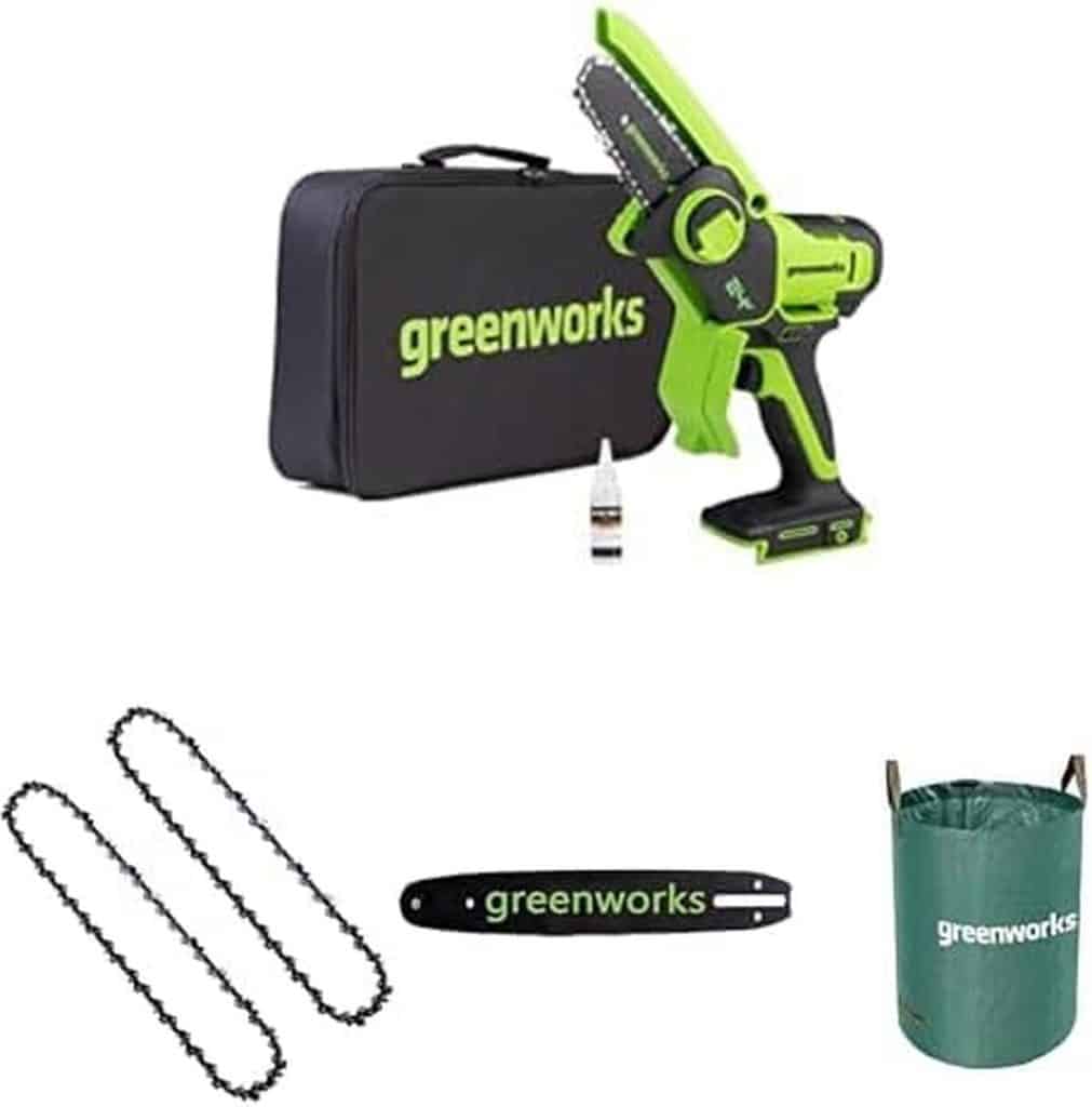 Test : greenworks 40V tronçonneuse 35cm avec accessoires complets