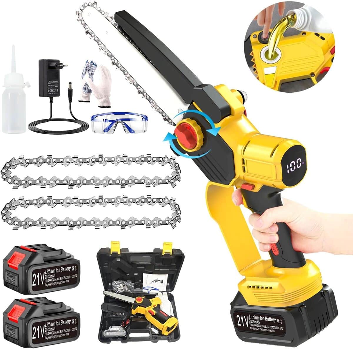 Test : tronçonneuse sans fil brushless 8 pouces avec verrous de sécurité